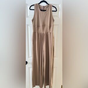 Wide leg ribbed jumpsuit